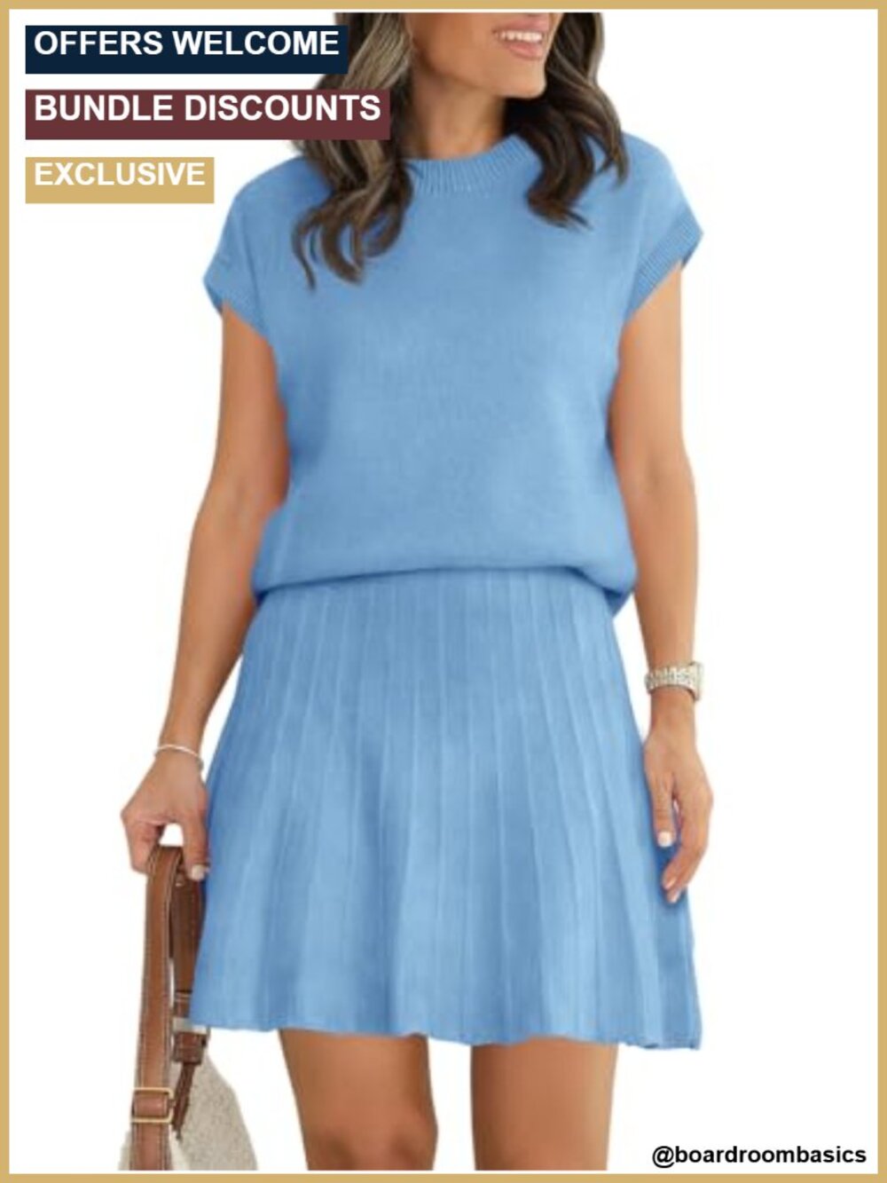 2 Piece Skirt Set - Knit Lounge Matching Outfit